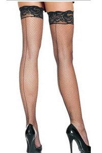 Seductive Lace Top Fishnet Stockings
