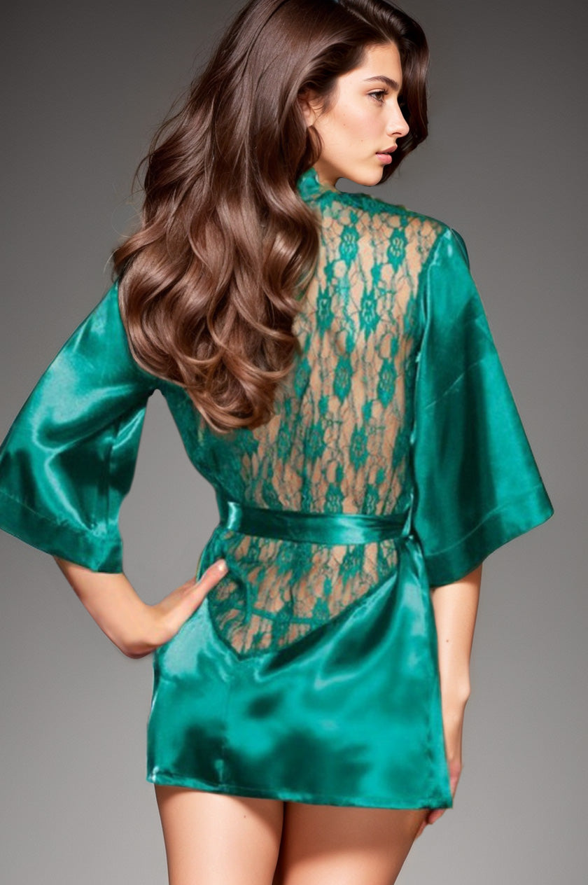 Midnight Allure Satin Robe