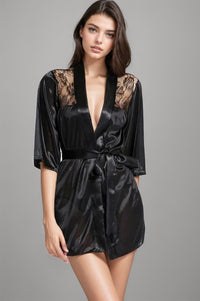Midnight Allure Satin Robe