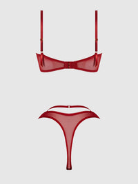 ROSALIE EMBROIDERED LACE GARTER BRALETTE & TANGA SET