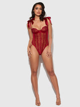 ROSALIE EMBROIDERED LACE TEDDY