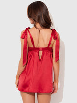 BRIGETA SATIN OPEN CUP BABYDOLL & G-STRING SET