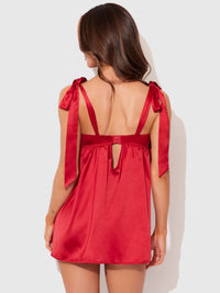 BRIGETA SATIN OPEN CUP BABYDOLL & G-STRING SET