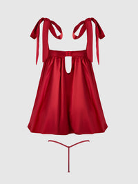 BRIGETA SATIN OPEN CUP BABYDOLL & G-STRING SET
