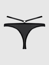 ROSALIE SATIN & EMBROIDERED LACE STRAPPY TANGA