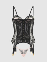 JOCELYN LACE & SATIN UNDERWIRE CORSET & G-STRING SET
