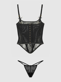 JOCELYN LACE UNDEREWIRE BUSTIER & G-STRING SET