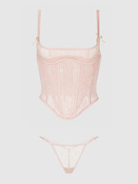 JOCELYN LACE UNDEREWIRE BUSTIER & G-STRING SET