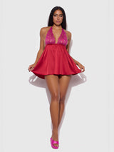 JOCELYN LACE & SATIN DROP OFF BABYDOLL & G-STRING SET