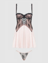 JOCELYN LACE & SATIN BABYDOLL & G-STRING SET