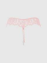 JOCELYN LACE & PEARL CROTCHLESS THONG