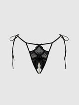 JOCELYN LACE & PEARL CROTCHLESS TIE SIDE BIKINI