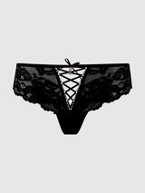 BELLA LACE UP FRONT LACE TANGA