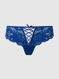 BELLA LACE UP FRONT LACE TANGA