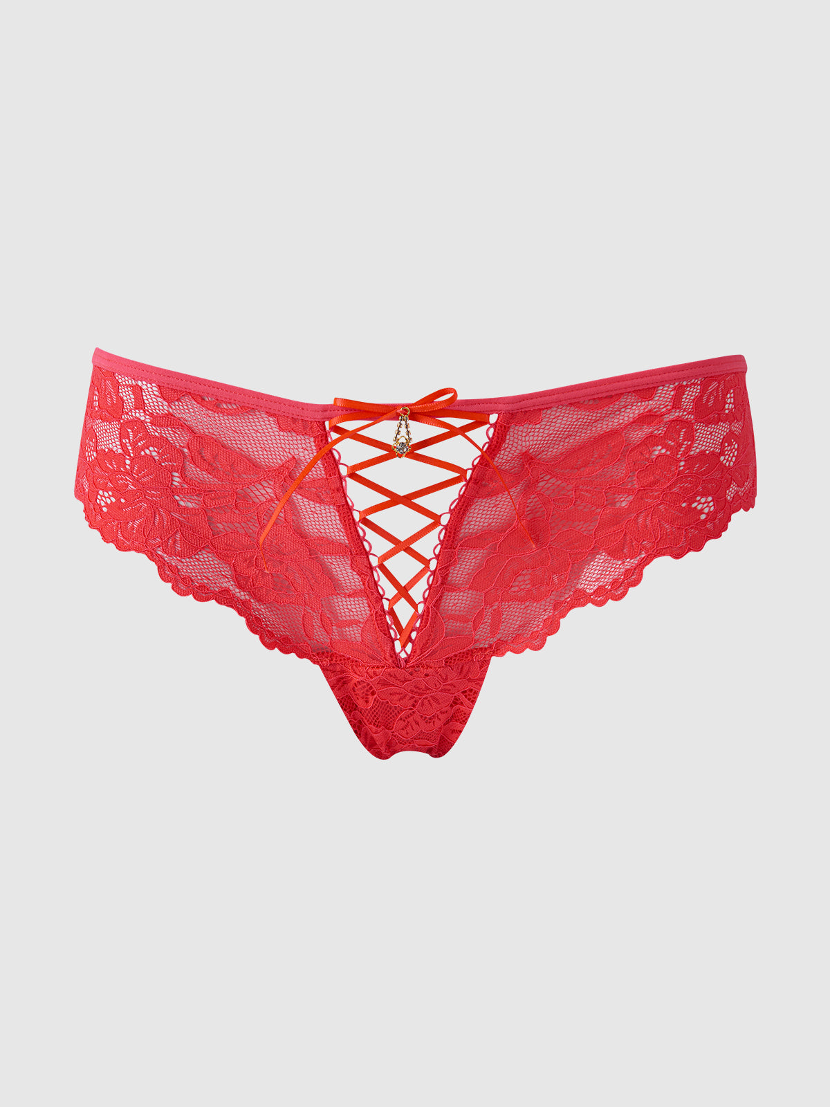 BELLA LACE UP FRONT LACE TANGA