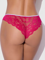 BELLA LACE UP FRONT LACE CROTCHLESS TANGA