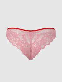 BELLA LACE UP FRONT LACE CROTCHLESS TANGA