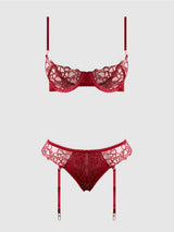 EDEN EMBROIDERED LACE BRA & BACKLESS HIPSTER SET