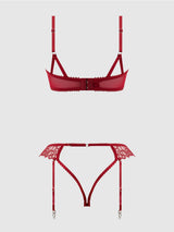 EDEN EMBROIDERED LACE BRA & BACKLESS HIPSTER SET