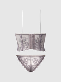 EDEN EMBROIDERED BUSTIER & TANGA SET