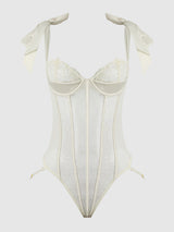 ROSALIE EMBROIDERED LACE TEDDY