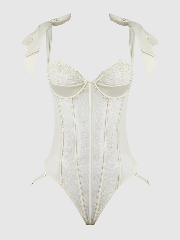 ROSALIE EMBROIDERED LACE TEDDY