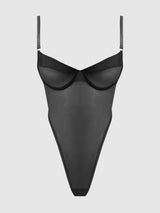 RAQUEL MESH & SILKY MICRO UNDERWIRE BODYSUIT