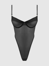 RAQUEL MESH & SILKY MICRO UNDERWIRE BODYSUIT