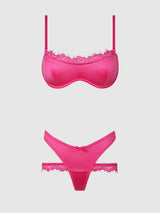 ISSADORA OILSLICK & LACE PUSH UP BRA & STRAPPY BACK TANGA