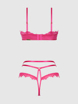 ISSADORA OILSLICK & LACE PUSH UP BRA & STRAPPY BACK TANGA