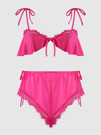 ISSADORA OILSLICK & LACE DROP OFF FLOUNCE TOP & PANTY