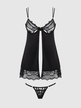 ISSADORA LACE OPENABLE CUP BABYDOLL & G-STRING SET