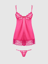 ISSADORA LACE OPENABLE CUP BABYDOLL & G-STRING SET