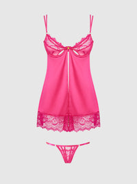 ISSADORA LACE OPENABLE CUP BABYDOLL & G-STRING SET