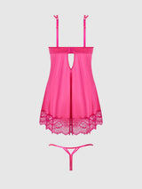 ISSADORA LACE OPENABLE CUP BABYDOLL & G-STRING SET
