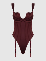 BRIGETA SATIN DRAPED PUSH UP TEDDY