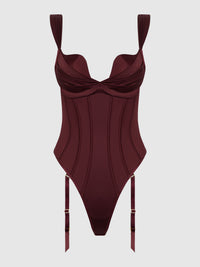 BRIGETA SATIN DRAPED PUSH UP TEDDY