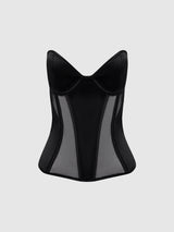 JULIET SATIN & MESH PLUNGE UNDERWIRE CORSET