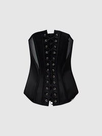 JULIET SATIN & MESH PLUNGE UNDERWIRE CORSET