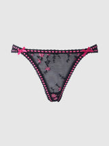 HARPER EMBROIDERED MESH & ELASTIC OPEN BACK CHEEKY