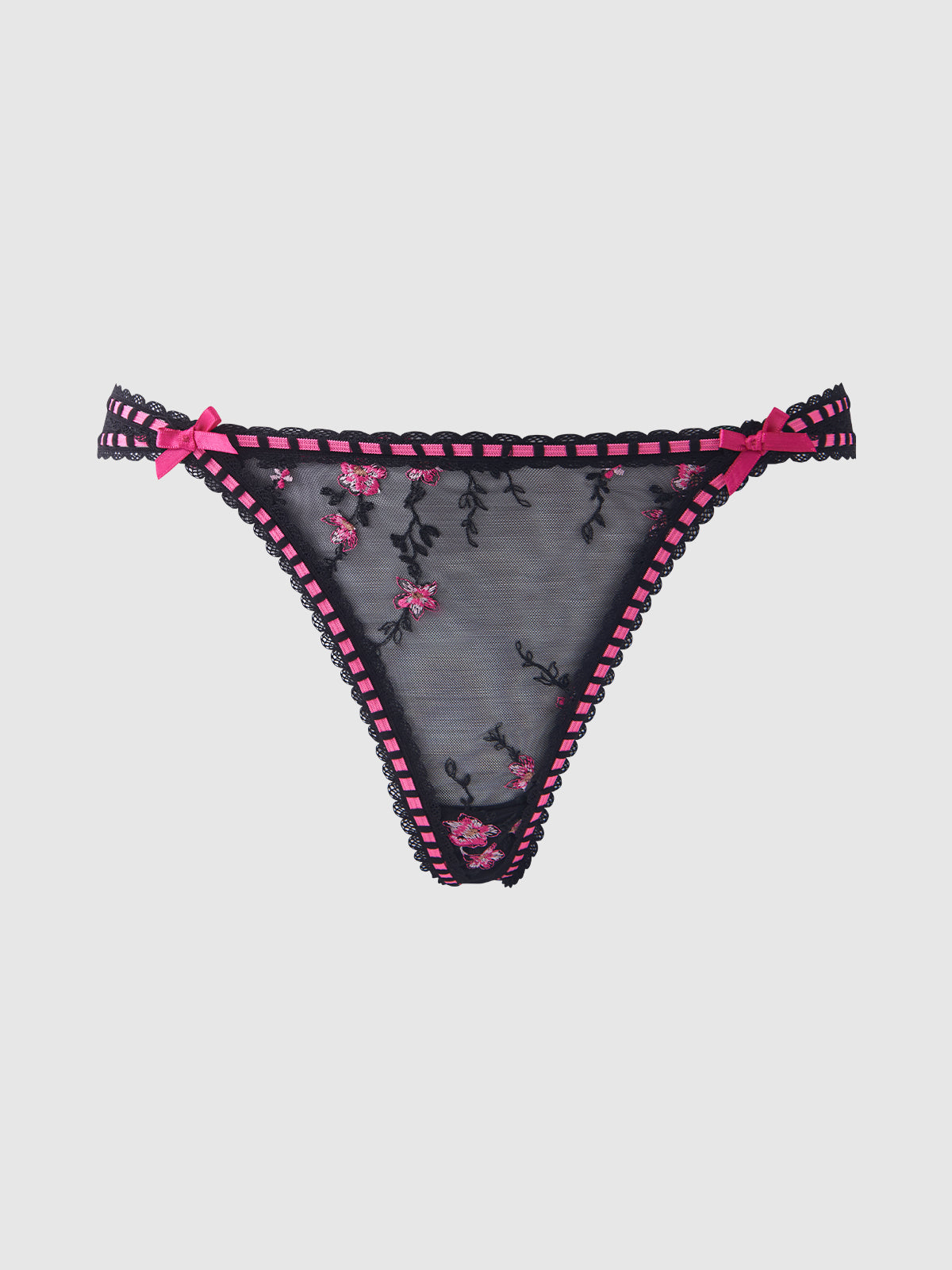 HARPER EMBROIDERED MESH & ELASTIC OPEN BACK CHEEKY