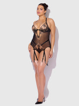 DELILAH EMBROIDERED OPEN BACK TEDDY