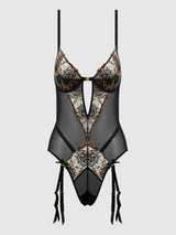DELILAH EMBROIDERED OPEN BACK TEDDY
