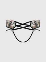 DELILAH EMBROIDERED STRAPPY CROTCHLESS & BACKLESS HIPSTER