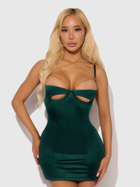 EVANGELINE SATIN & CHAIN CUTOUT CUP & OPEN BACK CHEMISE SET