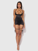 IRYNA SILKY MICRO & ROPE OPEN BACK CHEMISE & G-STRING SET