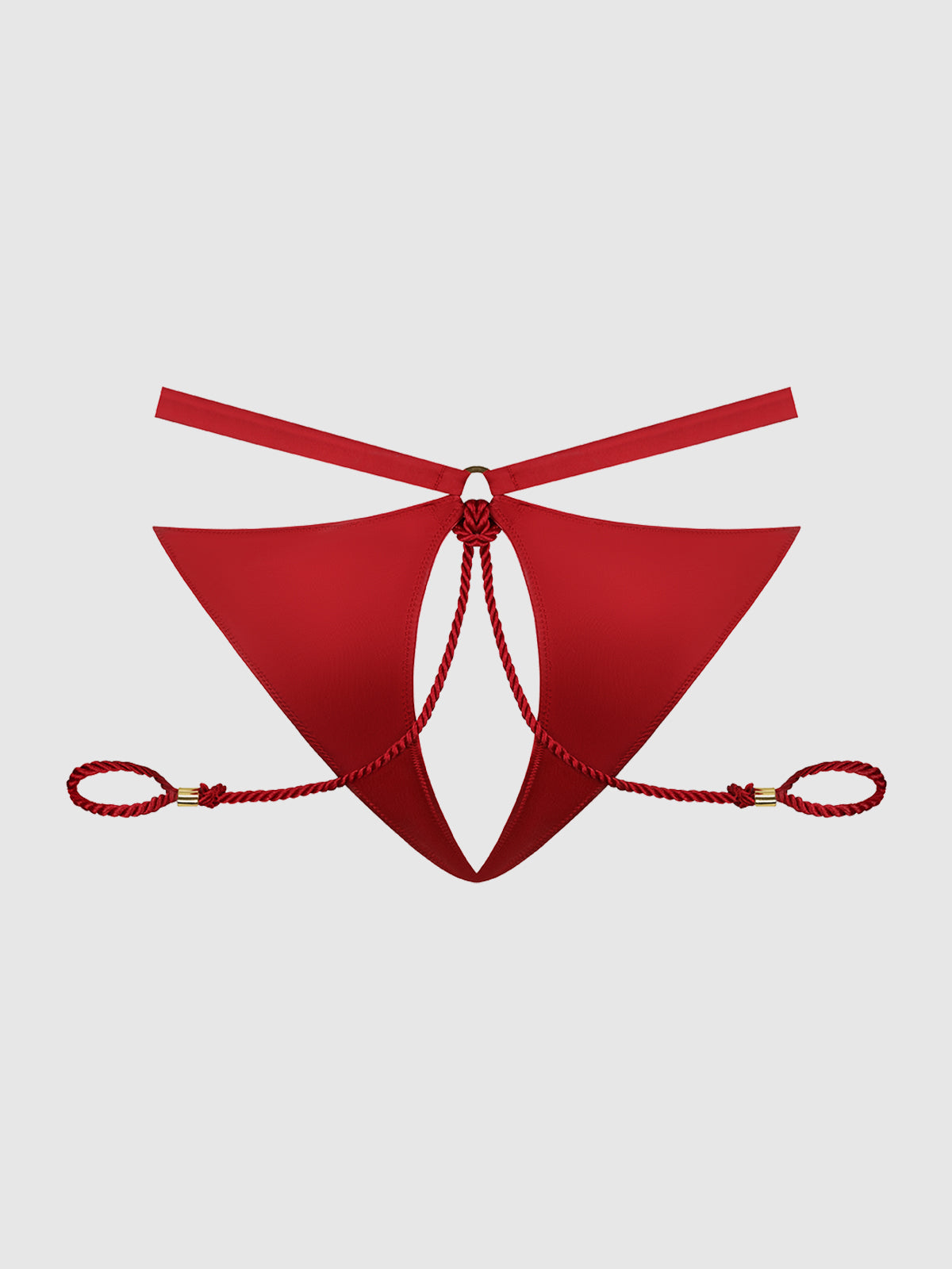 IRYNA SILKY MICRO & ROPE CROTCHLESS & HAND CUFF HIPSTER