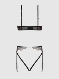 ILENA EMBROIDERED TULLE CROTCHLESS & OPEN BACK TEDDY