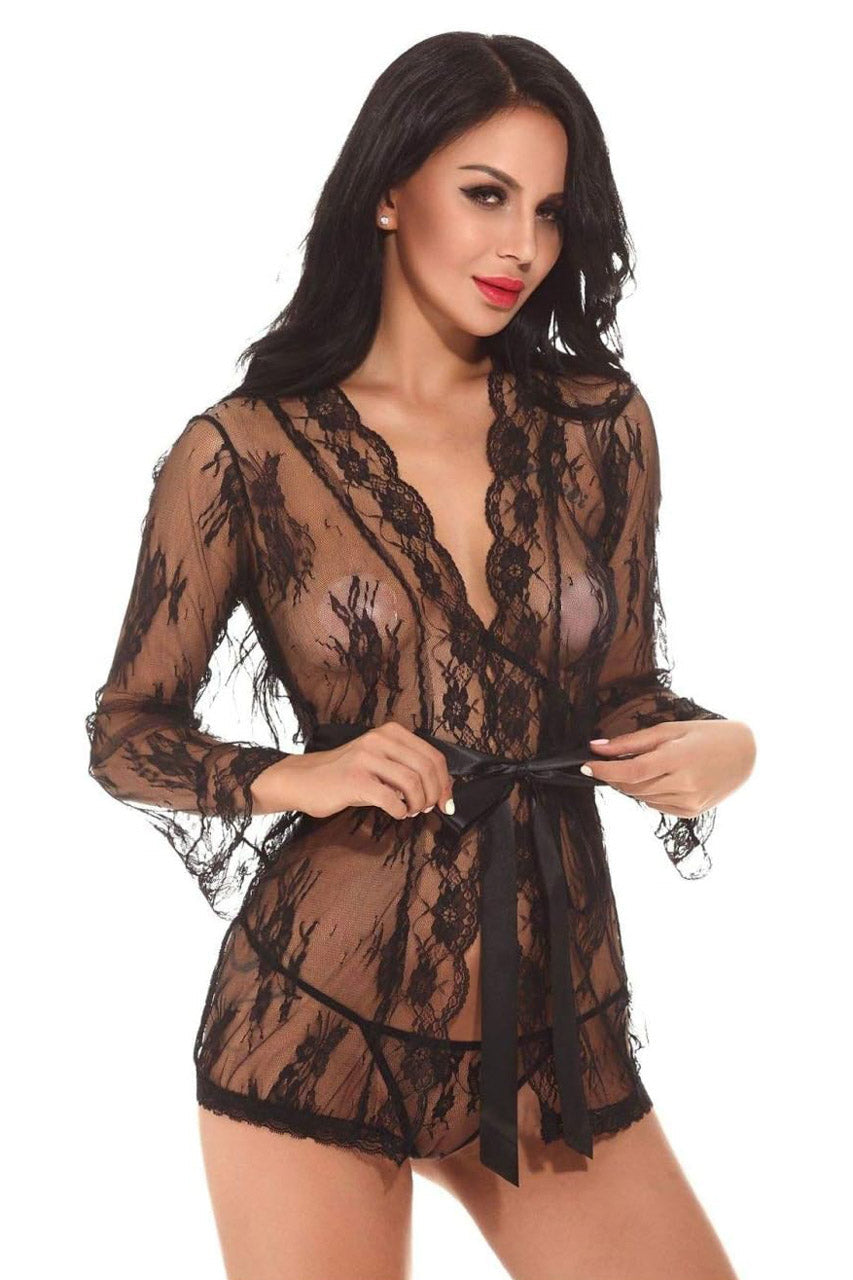 Romantic Blossom Lace Robe