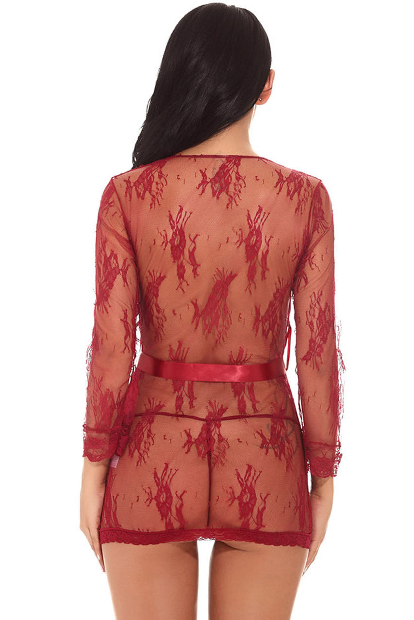 Romantic Blossom Lace Robe